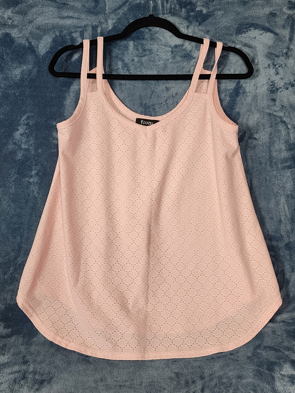 Zanzea Double-Strap Eyelet Tank Top - Light Pink